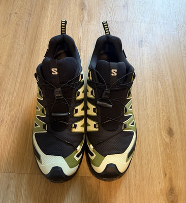 Salomon Herren Wander-/Trail-Schuhe Quicklace Contagrip schwarz/grün/weiß