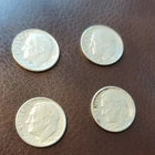 Roosevelt Dimes 1962, 1963, 1964 Denver Mint Silver Lot 4 Circulated 10C Coins
