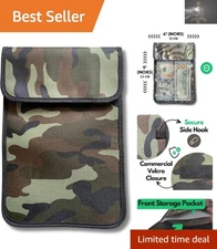 Signal Blocking Faraday Pouch for Phones & Key Fobs - Camo Green Style