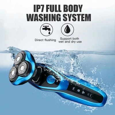 Trimmer Men's Razor Rotary Waterproof Electric Shaver Pop-Up Wet Dry Cordless