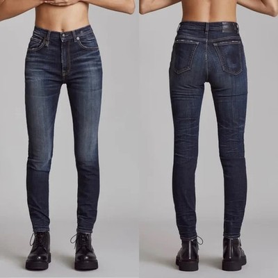 R13 Blue Howell Indigo Dark Denim High Rise Skinny Jeans $365, Size 28