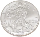 2001 Silver Eagle Uncirculated 1 oz .999 Fine Silver American Coin Capsule