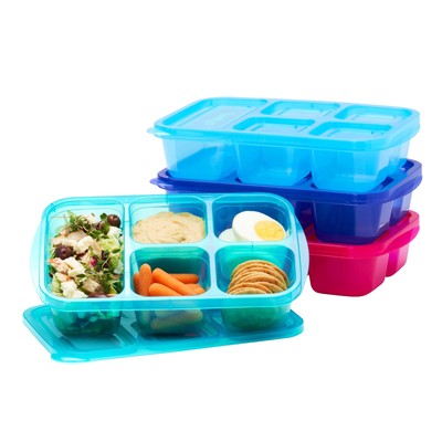 Easyboxes - Reusable 5-Compartment Food Containers, Stackable 8-Piece Set, 4 ...