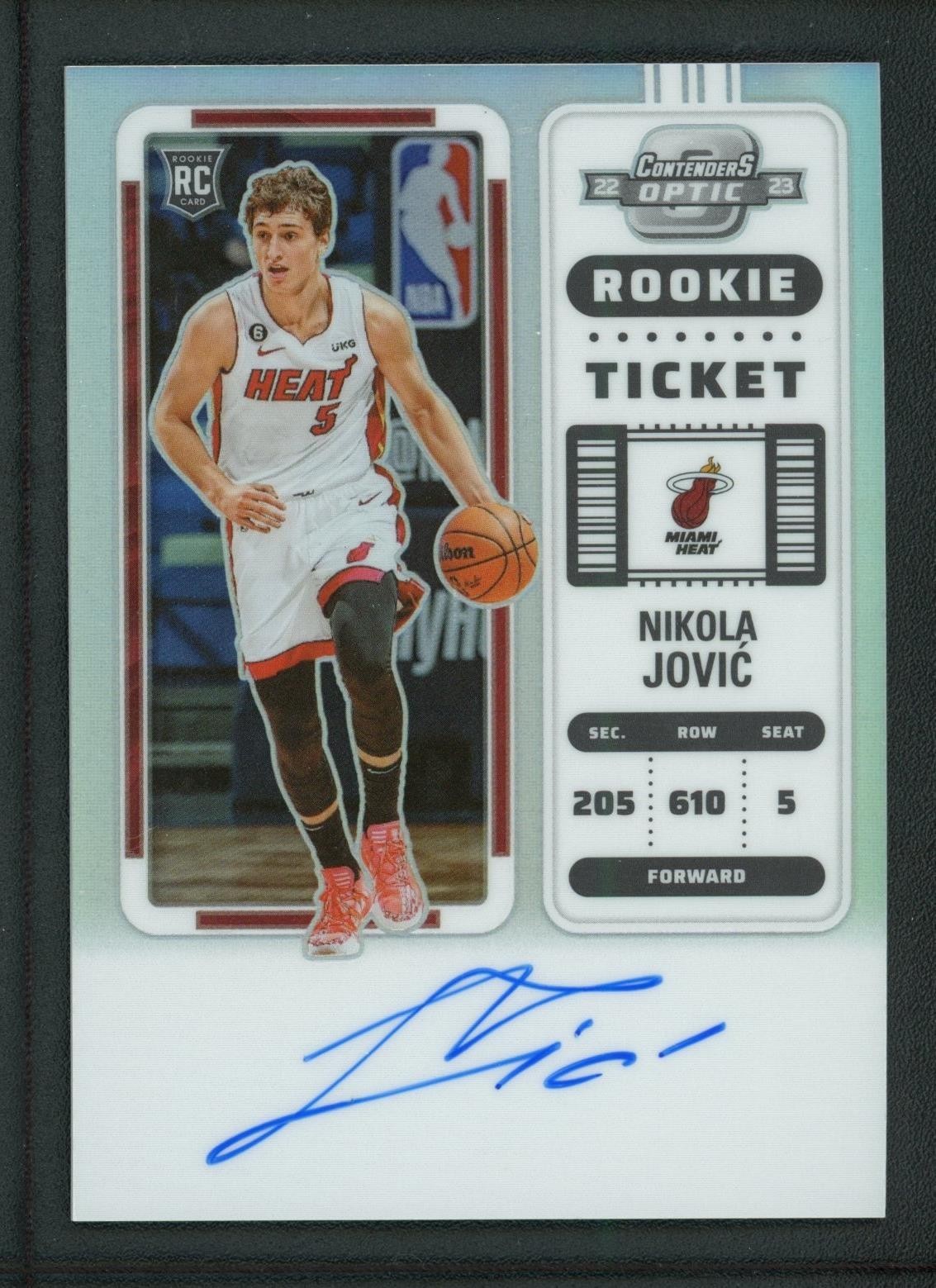 2022-23 NIKOLA JOVIC AUTO PANINI CONTENDERS OPTIC HOLO ROOKIE RC #120 TICKET