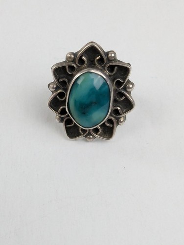 Vintage Navajo Sterling Silver Native Turquoise Ring Old Pawn Estate 925 Sz 5.75 - Picture 3 of 10