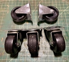 Lot de 5 roulettes pivotantes et rigides montage sur plaque 2-3" chariot de meubles