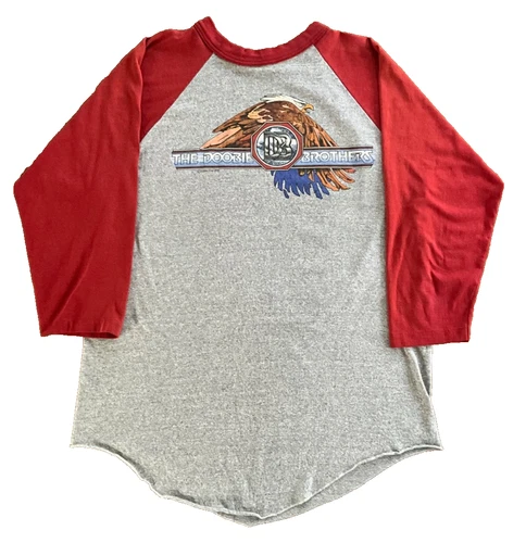 The Doobie Brothers Concert Tour Raglan Shirt S 1980s vintage concert t-shirt, vintage, single stitch, B+ condition
