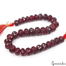 11-15mm Genuine Natural Red Ruby AAA Grade Faceted Round Loose Beads Strand 12"