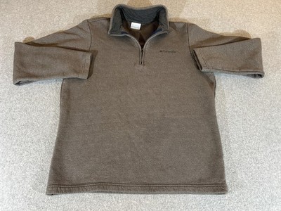 Columbia Pullover Mens Medium Brown Sweater Fleece Great Mountain III Jacket