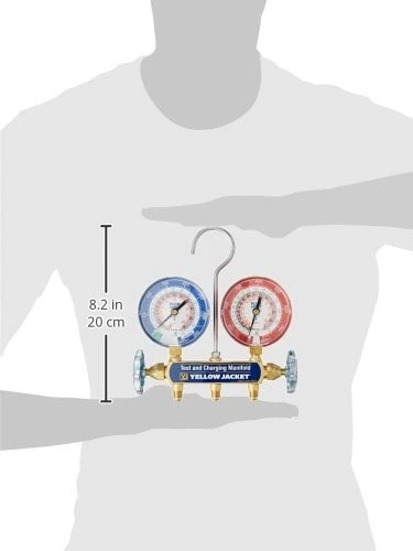 Colector Yellow Jacket 42004 Latón Serie 41 con calibre de 3-1/8 pulgadas, Psi Foto 2 de 2