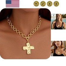 Easter Basket Stuffer Cross Necklace for Women Girls, Dainty 14K Gold Silver ...