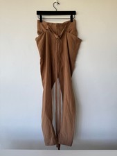 new bassike womens wrapped linen pant trouser brown cognac 0 extra small xs 6