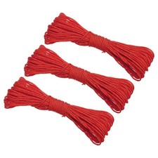 Reflective Guyline Camping Paracord 3mm 3 Pack Tent Cord Rope, Bright Red