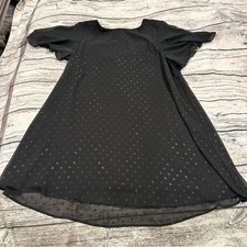 Show Me Your Mumu Black Swing Dress with Sheer Sleeves and Polka Dots Size M