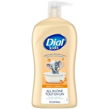 Dial Kids All-In-1 Body Hair Bubble Bath, Peach Scent, 32 Fl Oz, Hypoallerge