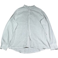 WILFED Men's Button-Up Shirt Medium White Linen Made in Italy Light Breathable