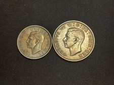 Lot Of 2 1946 Great Britain Silver Florin And Shilling