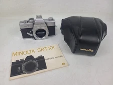 Vintage Minolta SRT 101 SLR Film Camera With Manual & Case (TESTED)