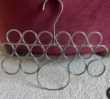 18-Hole Snag-Free Scarf Hanger - Silver / Metal - for Scarves, Belts, Jewelry