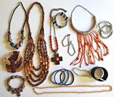 Lot Bijoux Fantaisie vintage colliers bracelets boucles d'oreilles