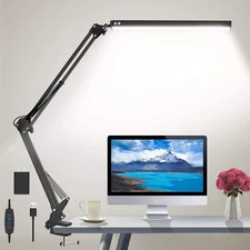 Desk Lamp for Home,Office,Reading,Adjustable Eye-Caring Desk Light with Clamp...
