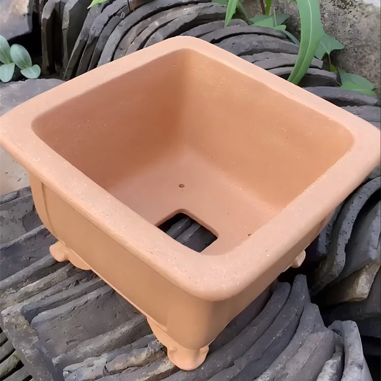 Maceta Bonsai en Maceta Cuadrada Hecha a Mano Colección China Refinar Zisha de 10,63 pulgadas Foto 2 de 4