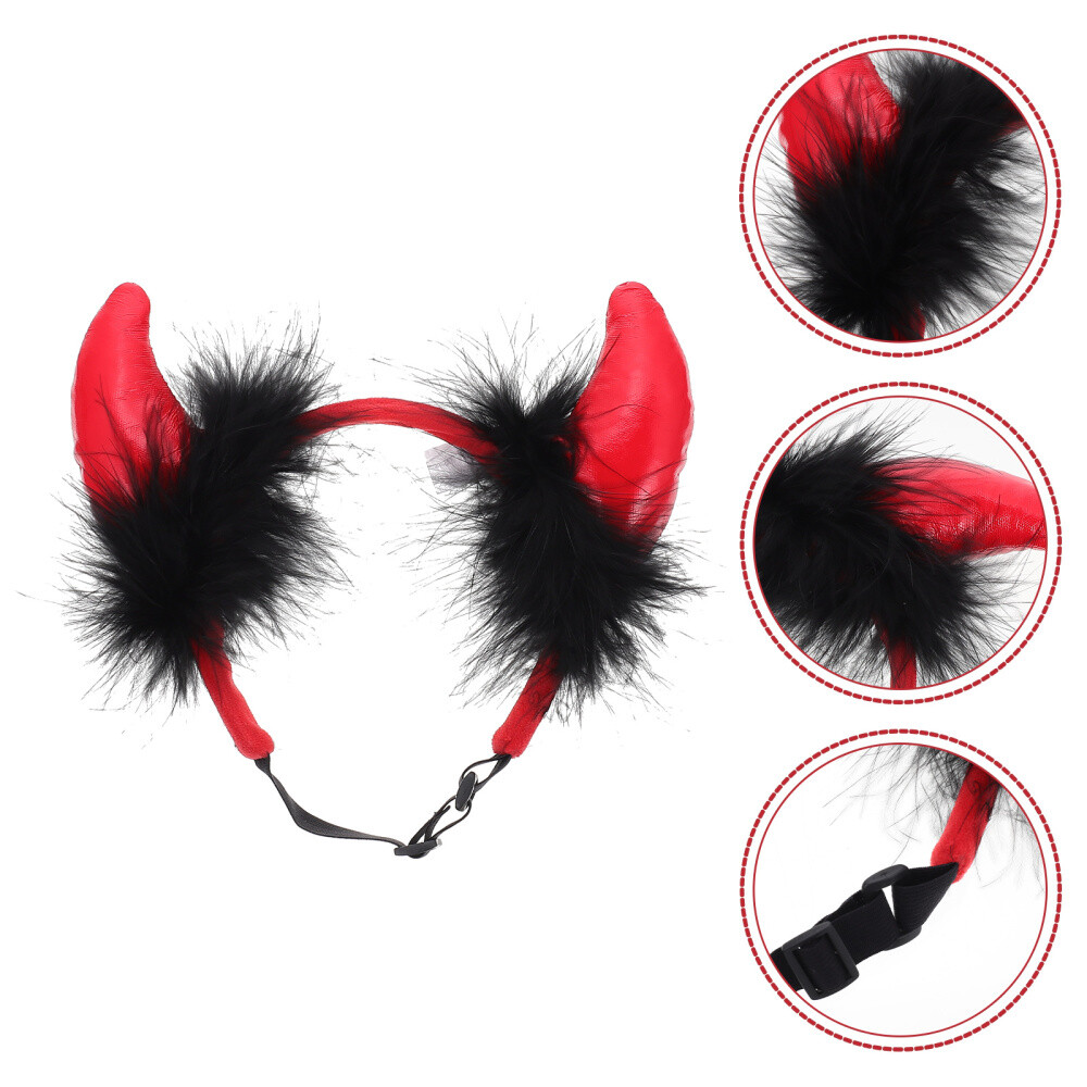 Dog Headband Indoor Cosplay Supply Halloween Headdress Pet Devil