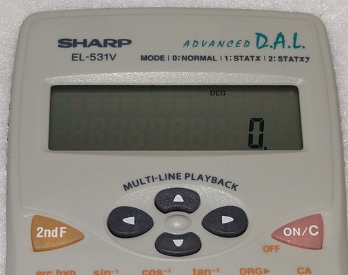 Sharp Advanced D.A.L. de colección Calculadora científica de mano gris EL-531V retro - Imagen 3 de 4