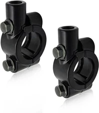 2 PCS Motorcycle Handlebar Mirror Mount Holder, Aluminum 7/8" 10mm Black 