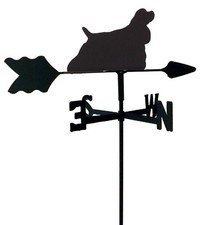 COCKER SPANIEL GARDEN STYLE WEATHERVANE BLACK WROUGHT IRON LOOK MADE IN USA