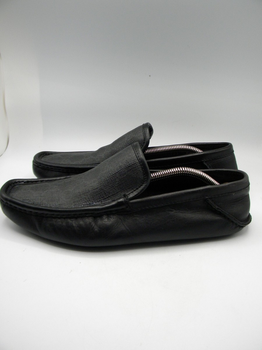 GUCCI Black Leather GG Signature Driving Moccasins Loafer  display picture 1