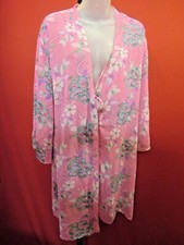 NATORI JOSIE Pink Floral Baby doll Nightgown Robe Peignoir Set Medium