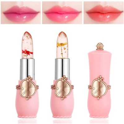 Paquete de 2 barras de labios Crystal Flower Jelly que cambian de color