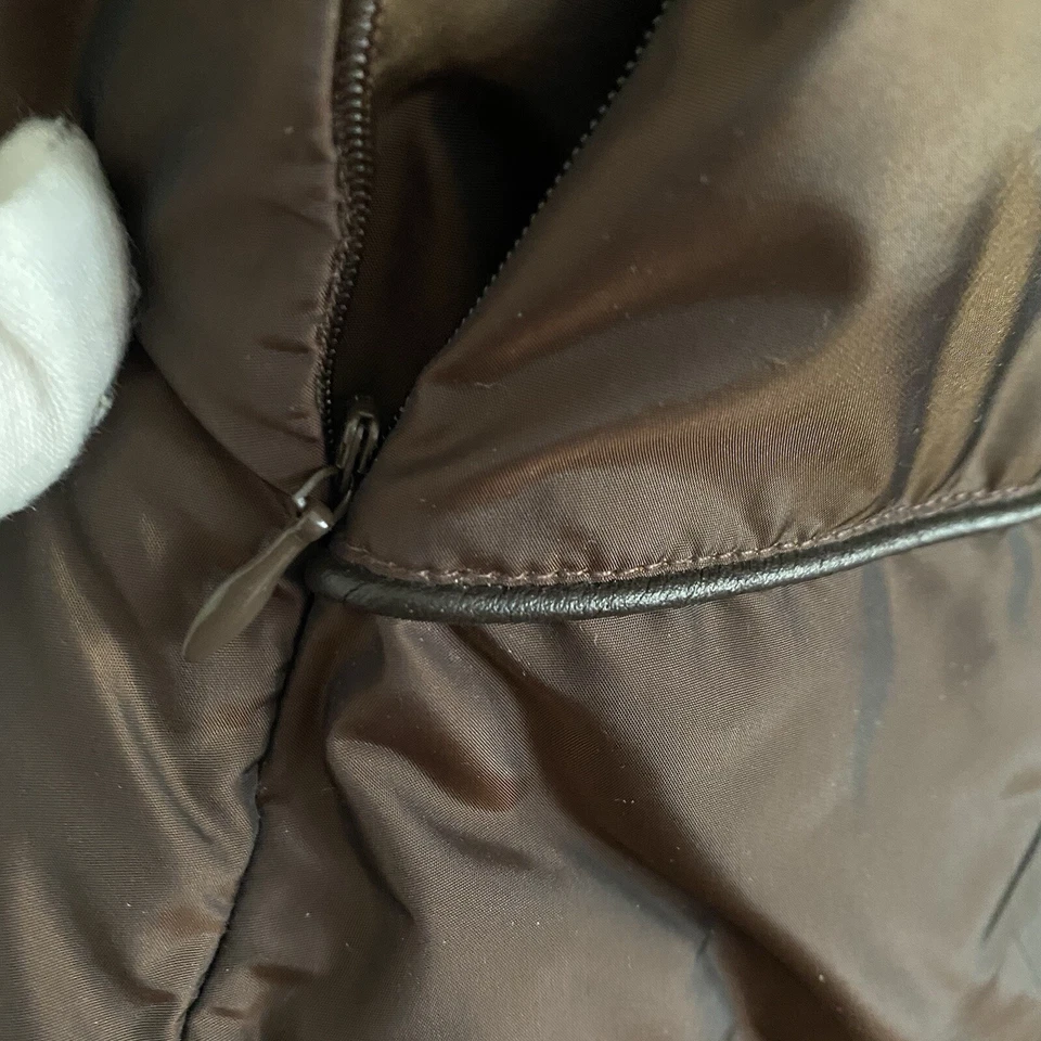 Abrigo Chaqueta Larga Via Spiga Largo Marrón Capucha Puffer Con Piel 2X Dinero Antiguo Comodidad Foto 4 de 4