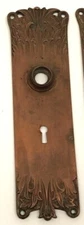 Antique Original Bronze Door Back Plate Backplate Doorbell Door Bell Hardware