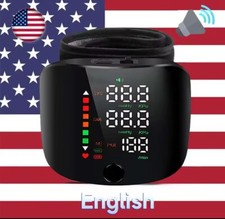 Rechargeable Voice Wrist Blood Pressure Monitor Digital Automatic Heart Rate AU