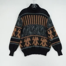 VTG Dino Valiano Mohair Slouchy Turtleneck Sweater Metallic Size 42 Germany