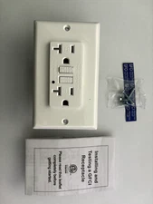 (4PCS) 20 AMP GFCI Outlet  Duplex Receptacle w/ LED Indicator Wallplate TR ETL