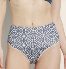 Soma Brief Vanishing Tummy Modern Brief Panty in Geometric Tile Blue Size Large