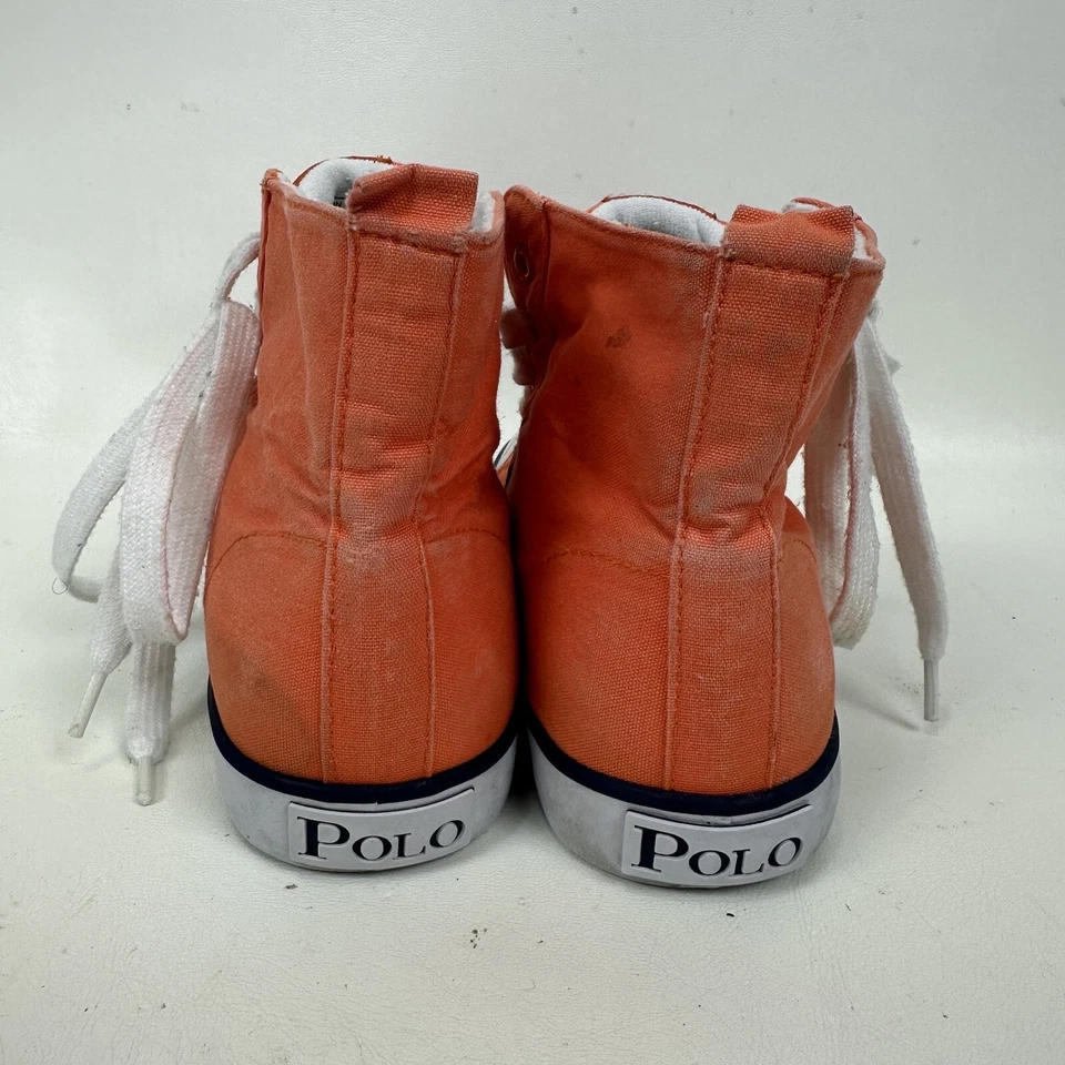 POLO RALPH LAUREN Conrad Naranja Azul Marino Lona Zapatos con Cordones Prendas para el torso Altas Juveniles Talla 4 � Foto 4 de 4