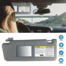 Gray Driver Side Sun Visor w/ Mirror For Toyota Tacoma 2005-2015 74320-04181-B1