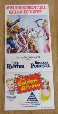 THE GOLDEN ARROW ORIGINAL 1962 CINEMA DAYBILL FILMPLAKAT Reiter Hunter 13'' x 30''