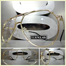 Men or Women Classy Elegant Retro Style Clear Lens EYE GLASSES Unique Gold Frame