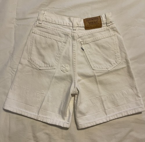 VTG Levis 33321-0251 Made In USA White Denim Shorts Girls Size 14 Reg 80’s 90’s - Picture 8 of 11