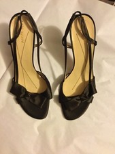 NEW Kate Spade Brown Satin Open-Toe Slingbacks w/ Bow - 7.5