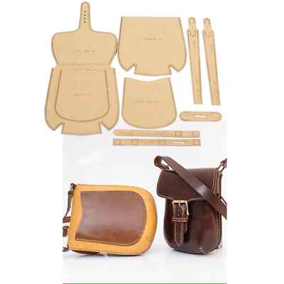 DIY leather craft  phone bag die cutting kraft paper sewing pattern hollowed...