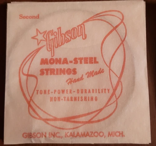 Gibson Guitar String - Second - Mona Steel Hand Made in USA Vintage NOS