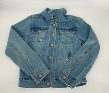 Levis Strauss  Co Girls Long Sleeve Demin Blue Jean Jacket Size Medium