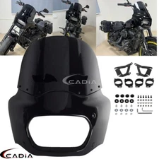 Headlight Fairing Windshield Kit For Harley Softail Fat Bob FXFB FXFBS 2018-2024