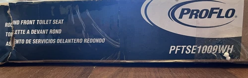 PROFLO PFTSE1000WH Round Front Toilet Seat & Lid in White Bathroom Fixture Open - Picture 3 of 3